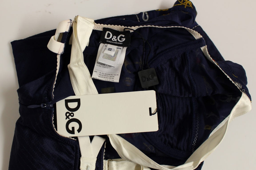 Dolce &amp; Gabbana – Blaues Stretch-Tanktop mit Matrosenmotiv
