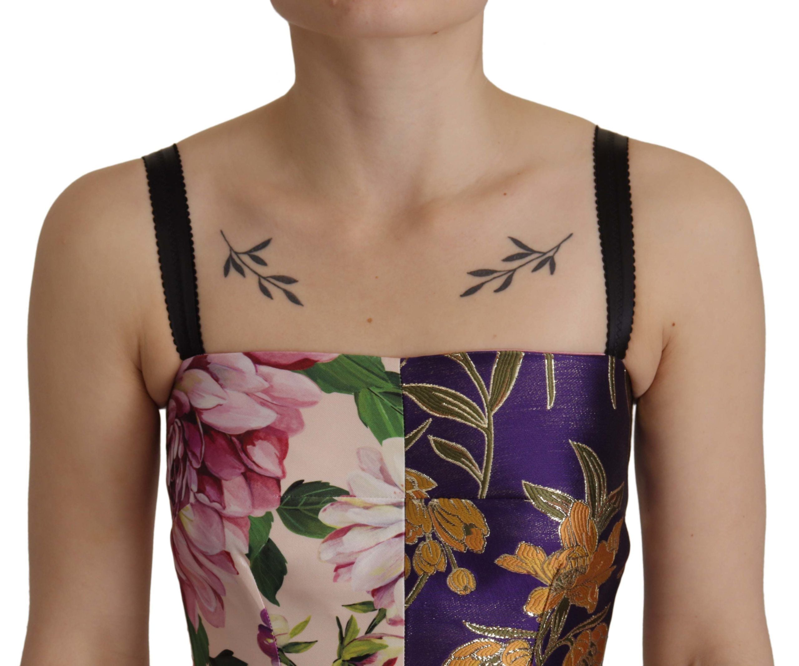 Dolce &amp; Gabbana Patchwork Elegance Seidenmischung Kleid