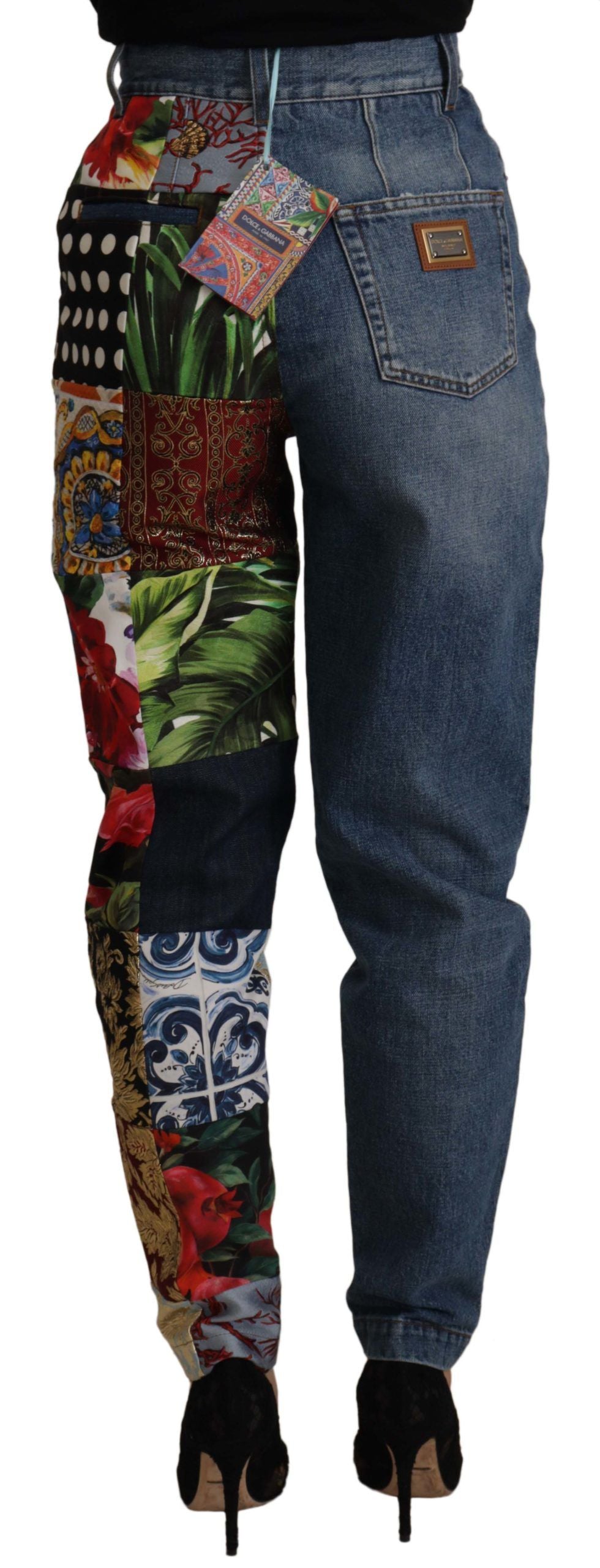 Dolce &amp; Gabbana – Lässige Jeans aus Patchwork-Jacquard-Denim