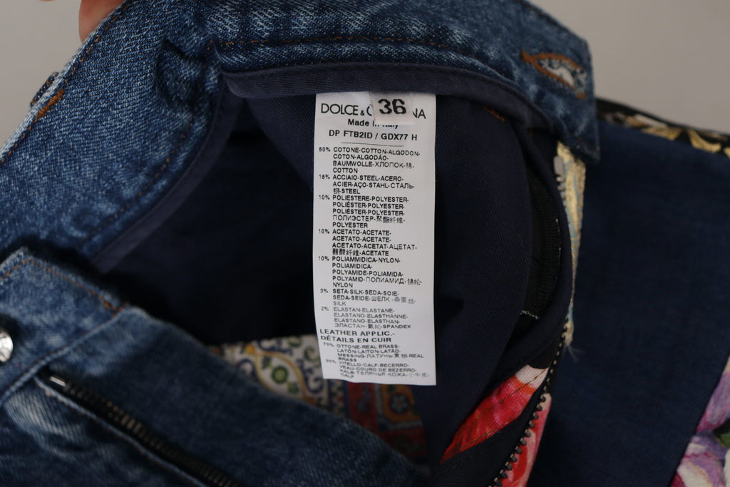 Dolce &amp; Gabbana – Lässige Jeans aus Patchwork-Jacquard-Denim