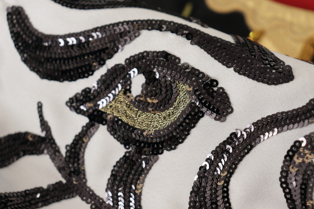Dolce &amp; Gabbana – Verzierter schwarzer A-Linien-Rock mit hoher Taille