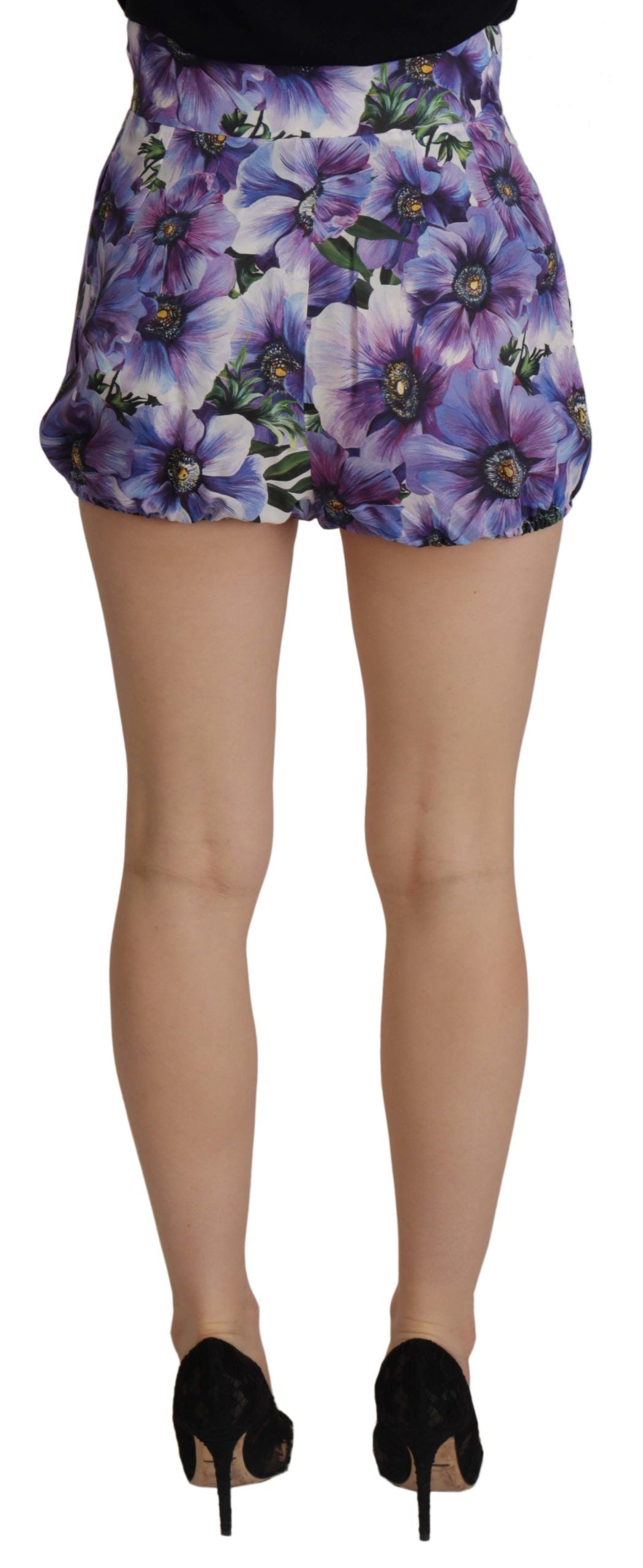 Dolce &amp; Gabbana Elegante Designer-Shorts mit Blumenmuster und hoher Taille