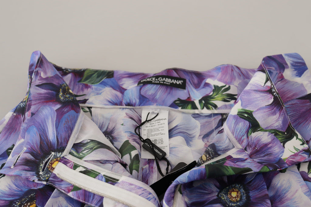 Dolce &amp; Gabbana Elegante Designer-Shorts mit Blumenmuster und hoher Taille