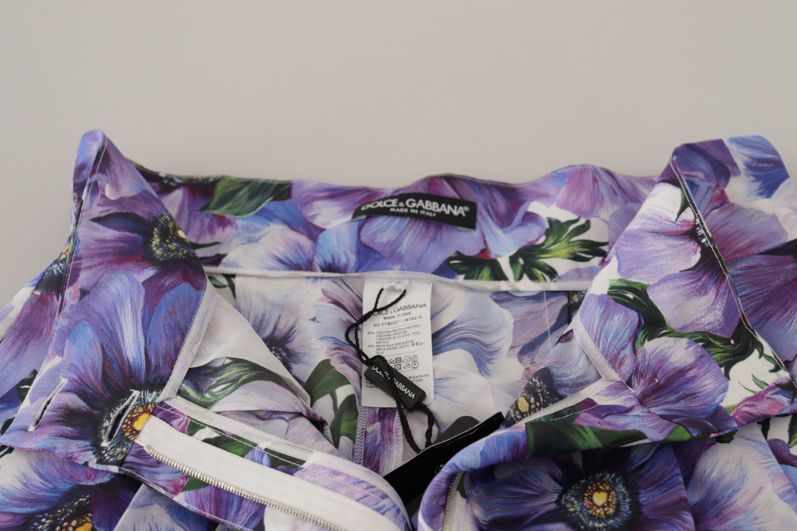 Dolce &amp; Gabbana Elegante Designer-Shorts mit Blumenmuster und hoher Taille