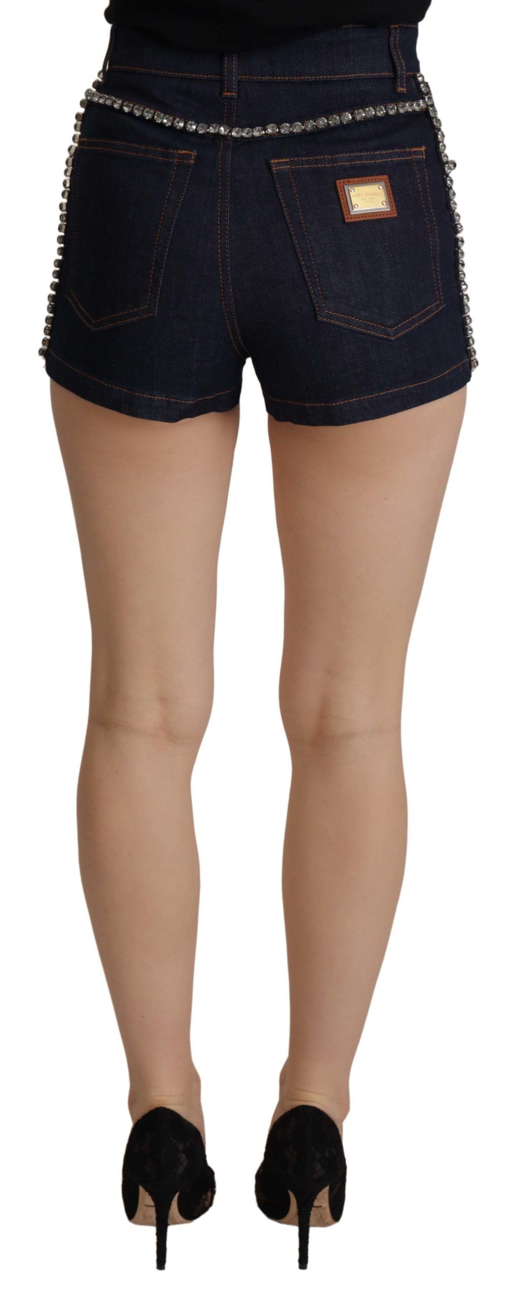 Dolce &amp; Gabbana – Schicke Hotpants-Shorts mit hoher Taille und Kristalldetails