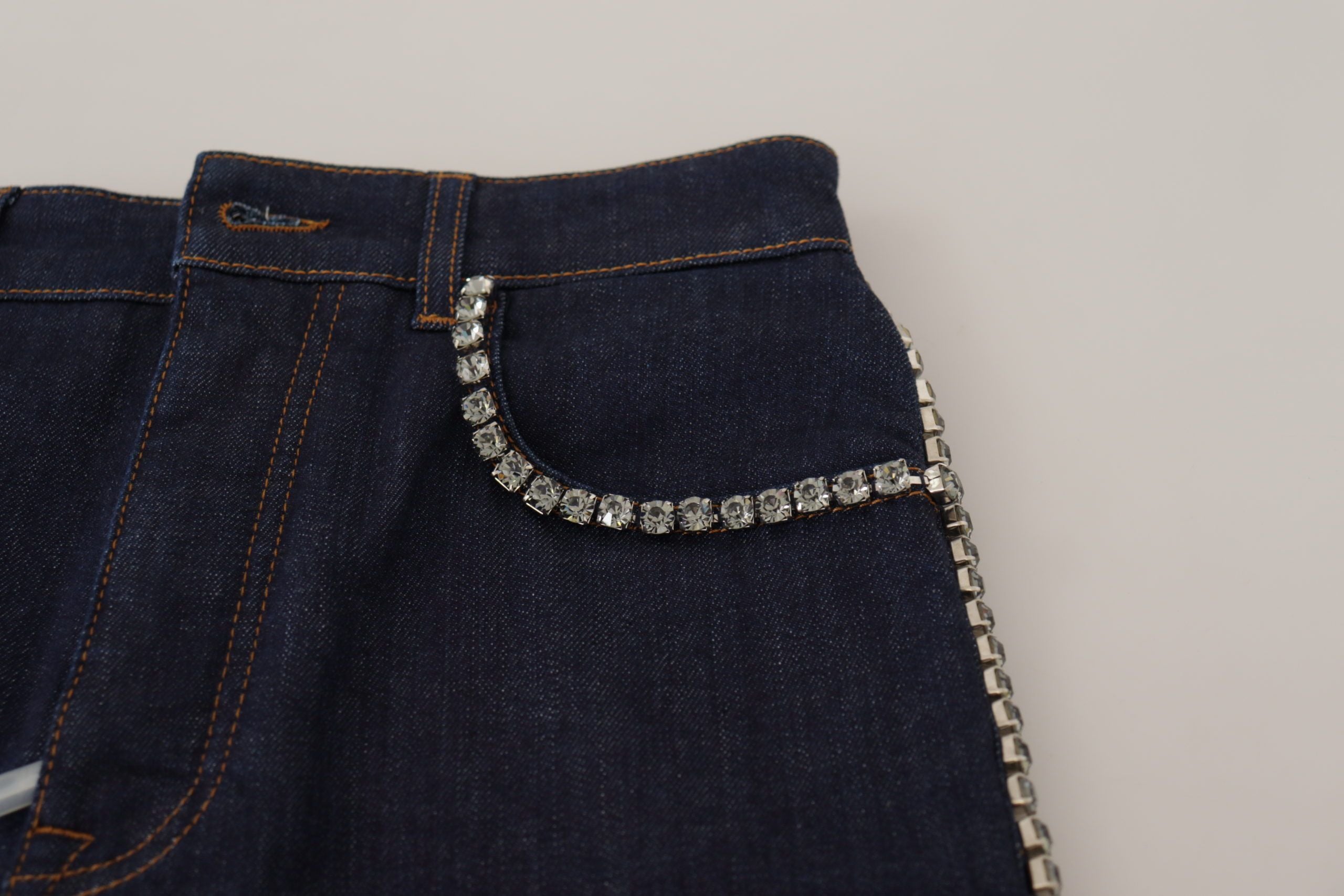 Dolce &amp; Gabbana – Schicke Hotpants-Shorts mit hoher Taille und Kristalldetails