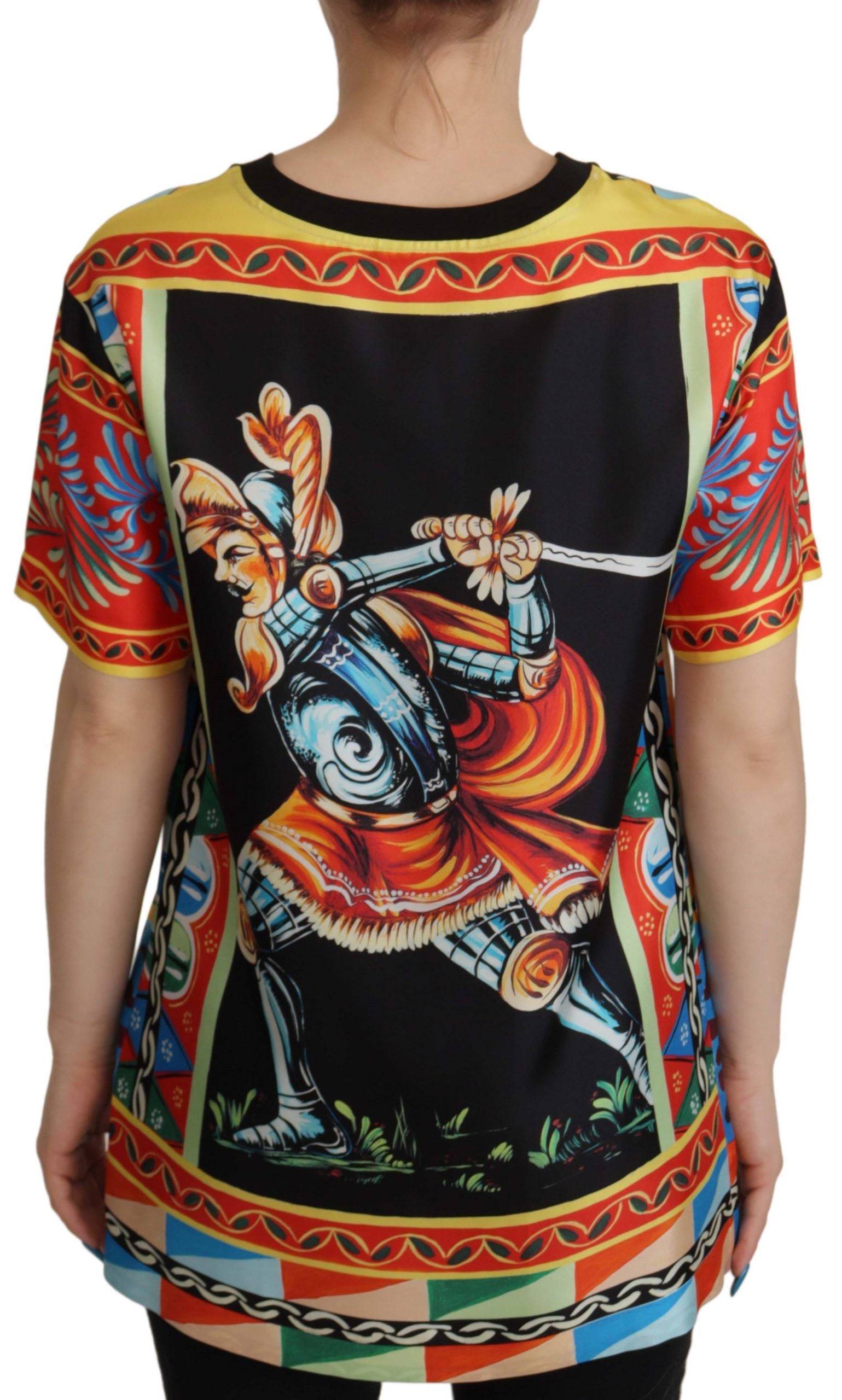 Dolce &amp; Gabbana Glamouröses mehrfarbiges Seidentop