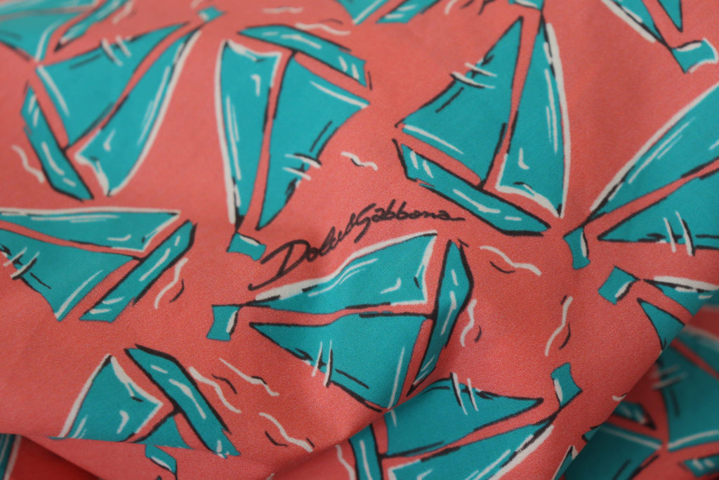 Dolce &amp; Gabbana Schickes rosa Baumwolltop mit Segelboot-Print