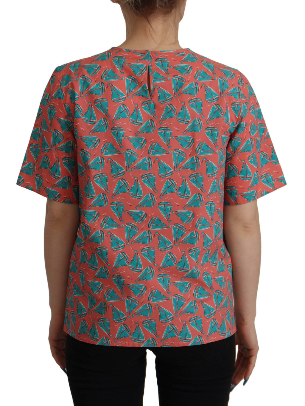 Dolce &amp; Gabbana Schickes rosa Baumwolltop mit Segelboot-Print