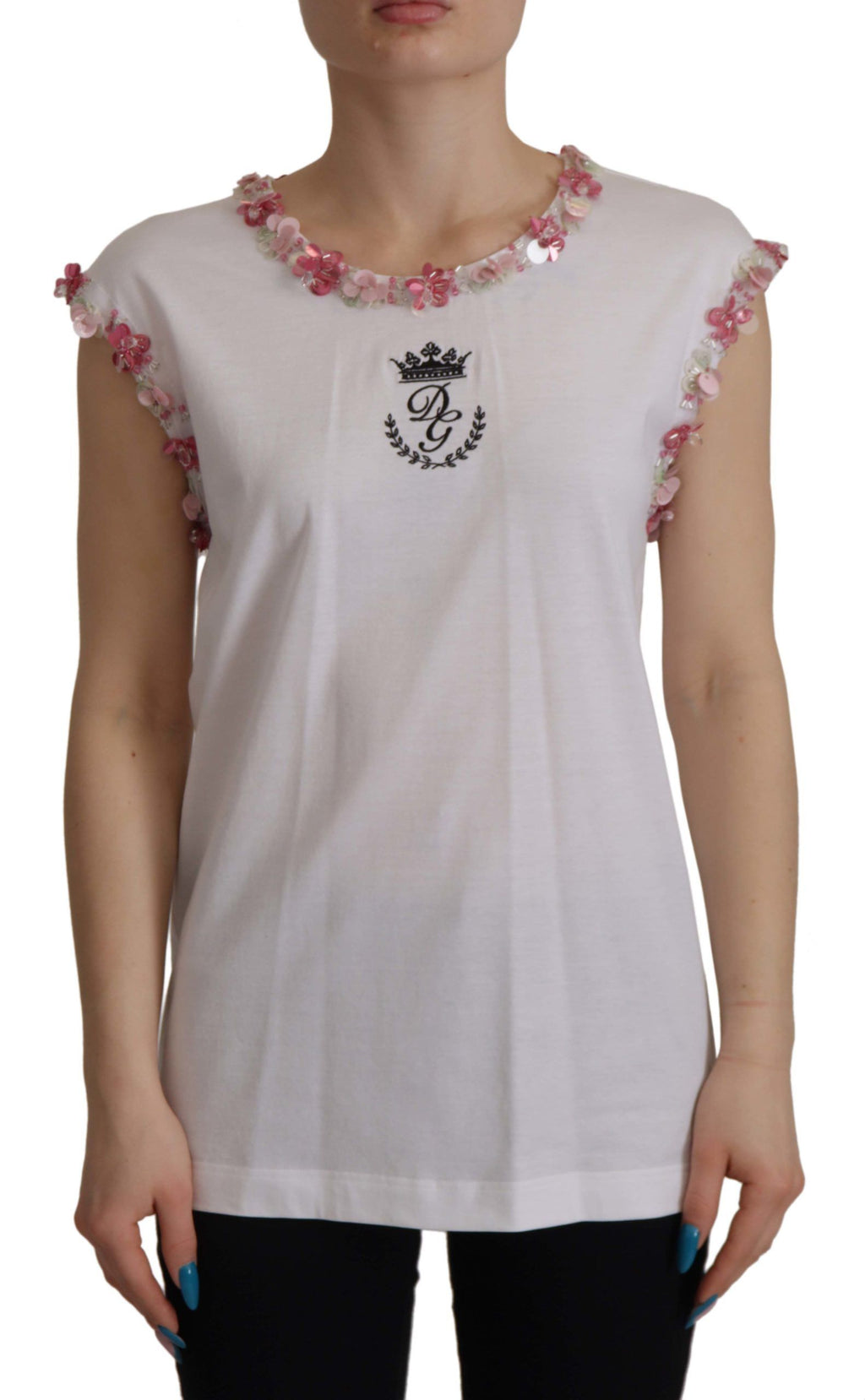 Dolce &amp; Gabbana Schickes Tanktop mit Paillettenkrone