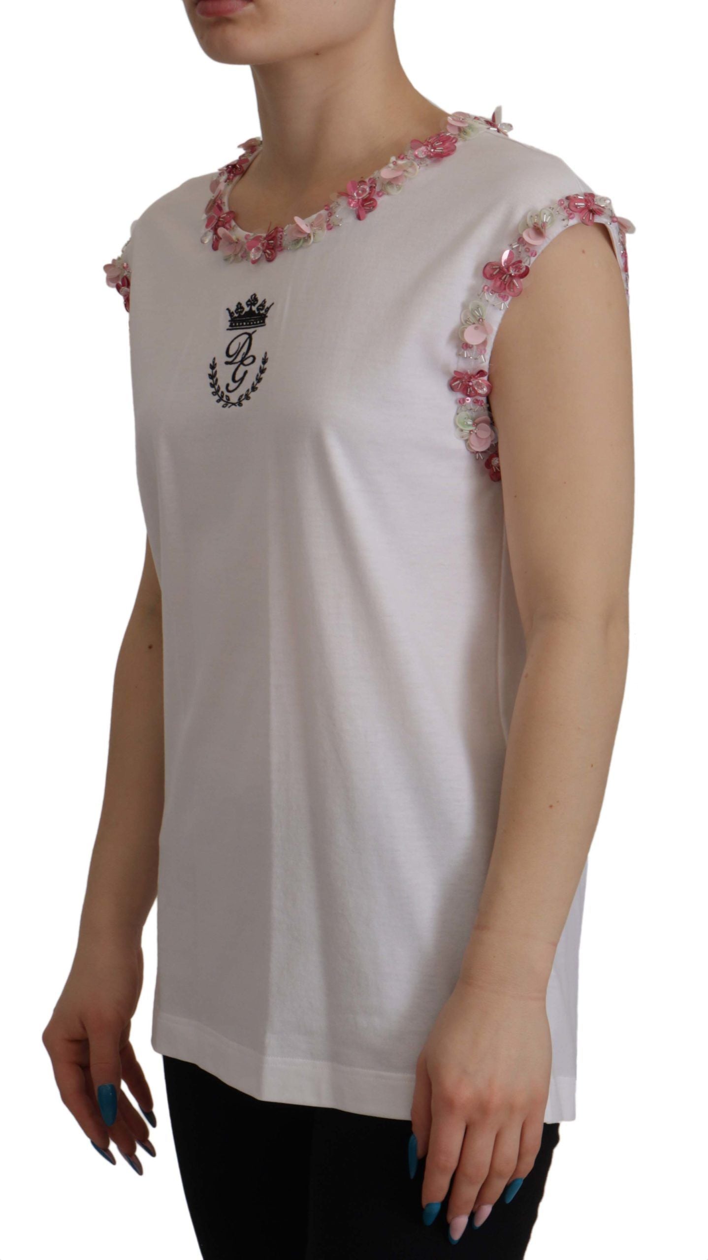 Dolce &amp; Gabbana Schickes Tanktop mit Paillettenkrone