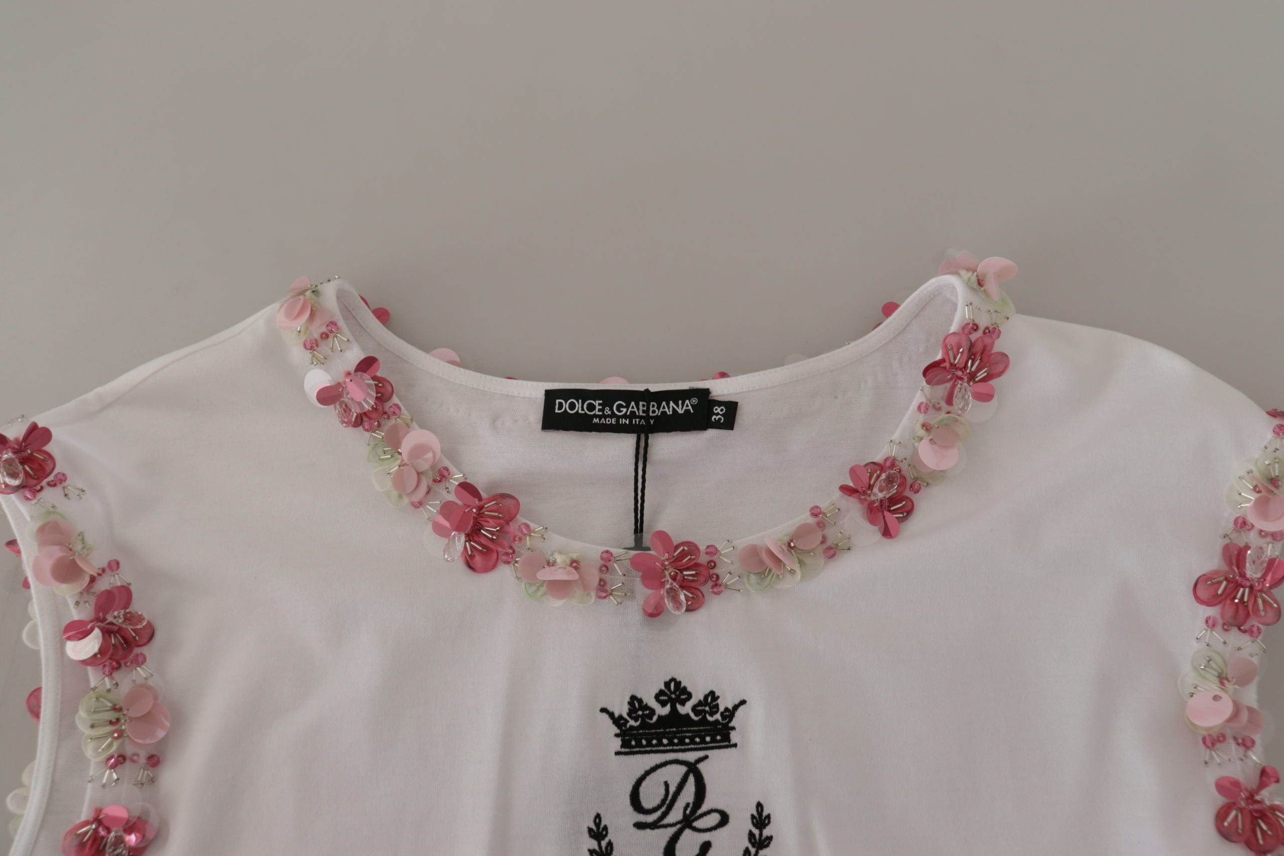 Dolce &amp; Gabbana Schickes Tanktop mit Paillettenkrone