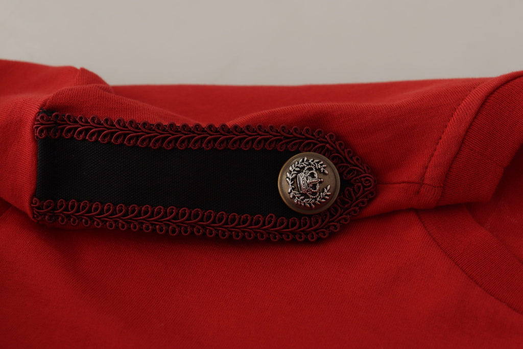 Dolce &amp; Gabbana Elegantes rotes Baumwoll-T-Shirt mit Rundhalsausschnitt