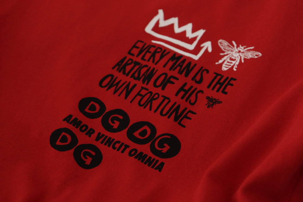 Dolce &amp; Gabbana Elegantes rotes Baumwoll-T-Shirt mit Rundhalsausschnitt