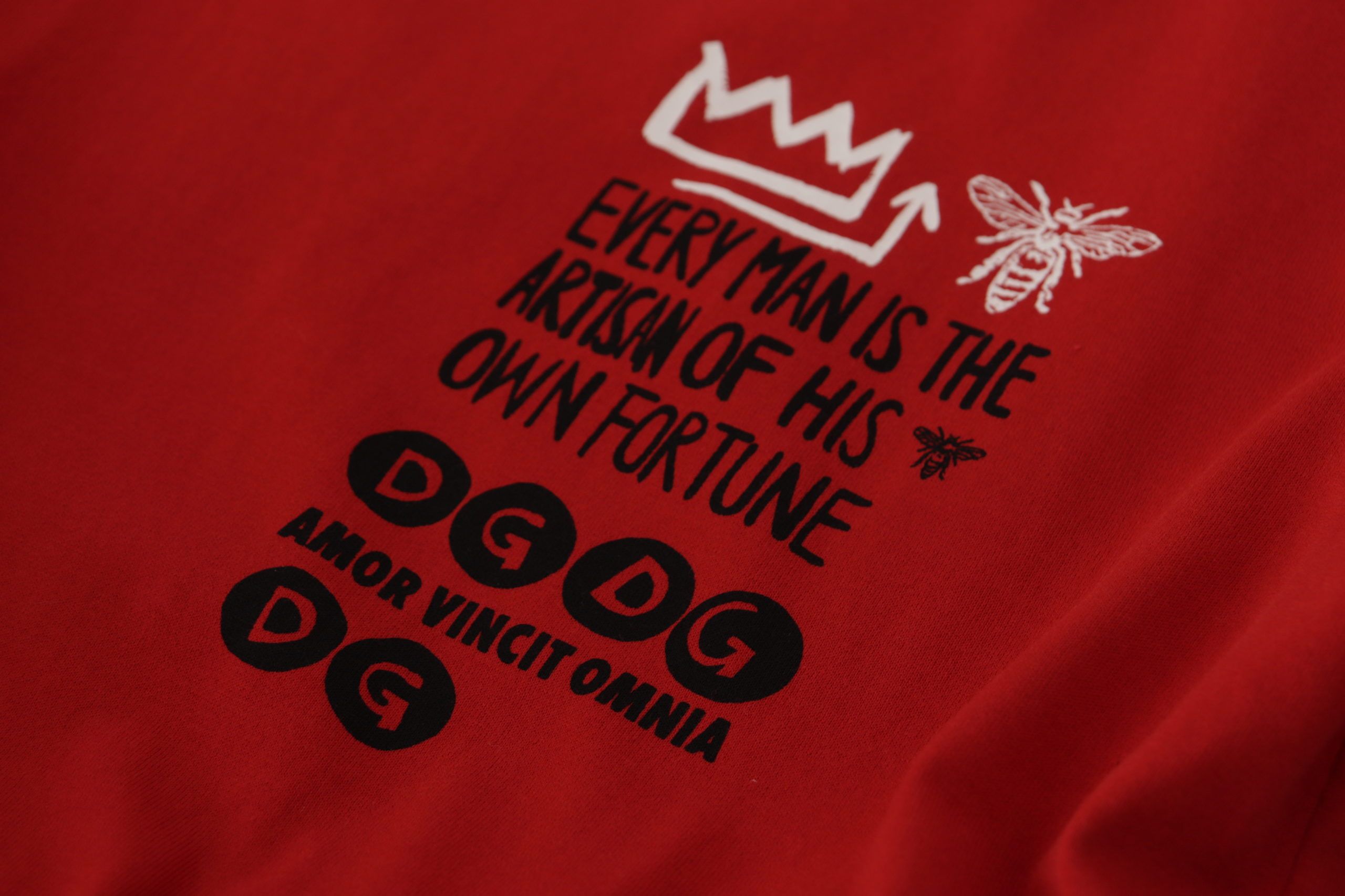 Dolce &amp; Gabbana Elegantes rotes Baumwoll-T-Shirt mit Rundhalsausschnitt
