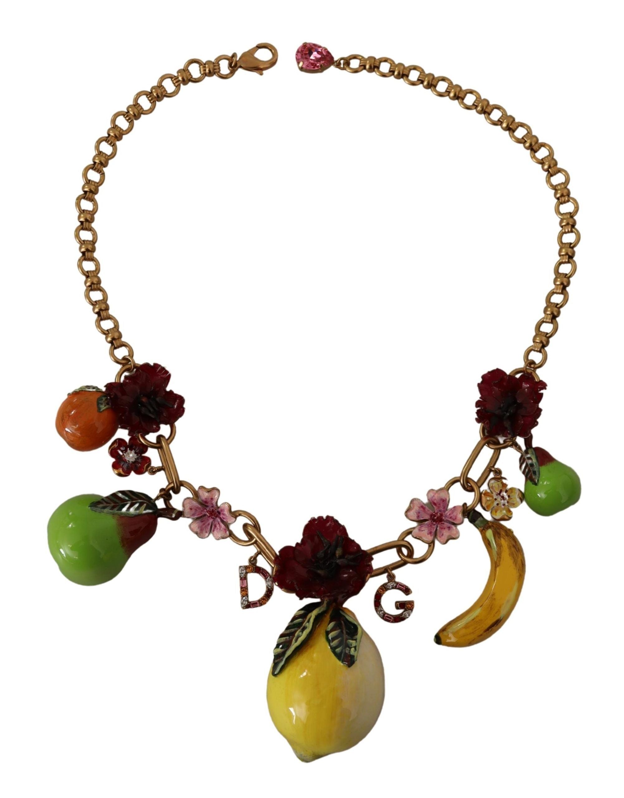 Dolce &amp; Gabbana Chic Gold Statement Sicily Fruit Halskette
