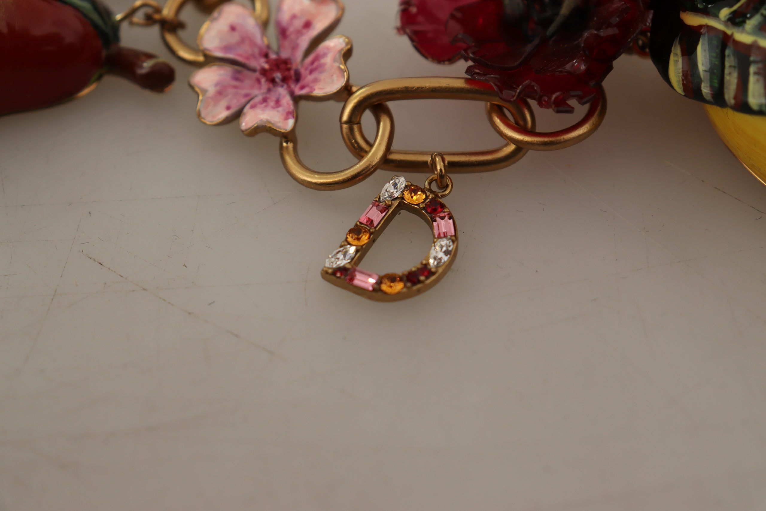 Dolce &amp; Gabbana Chic Gold Statement Sicily Fruit Halskette