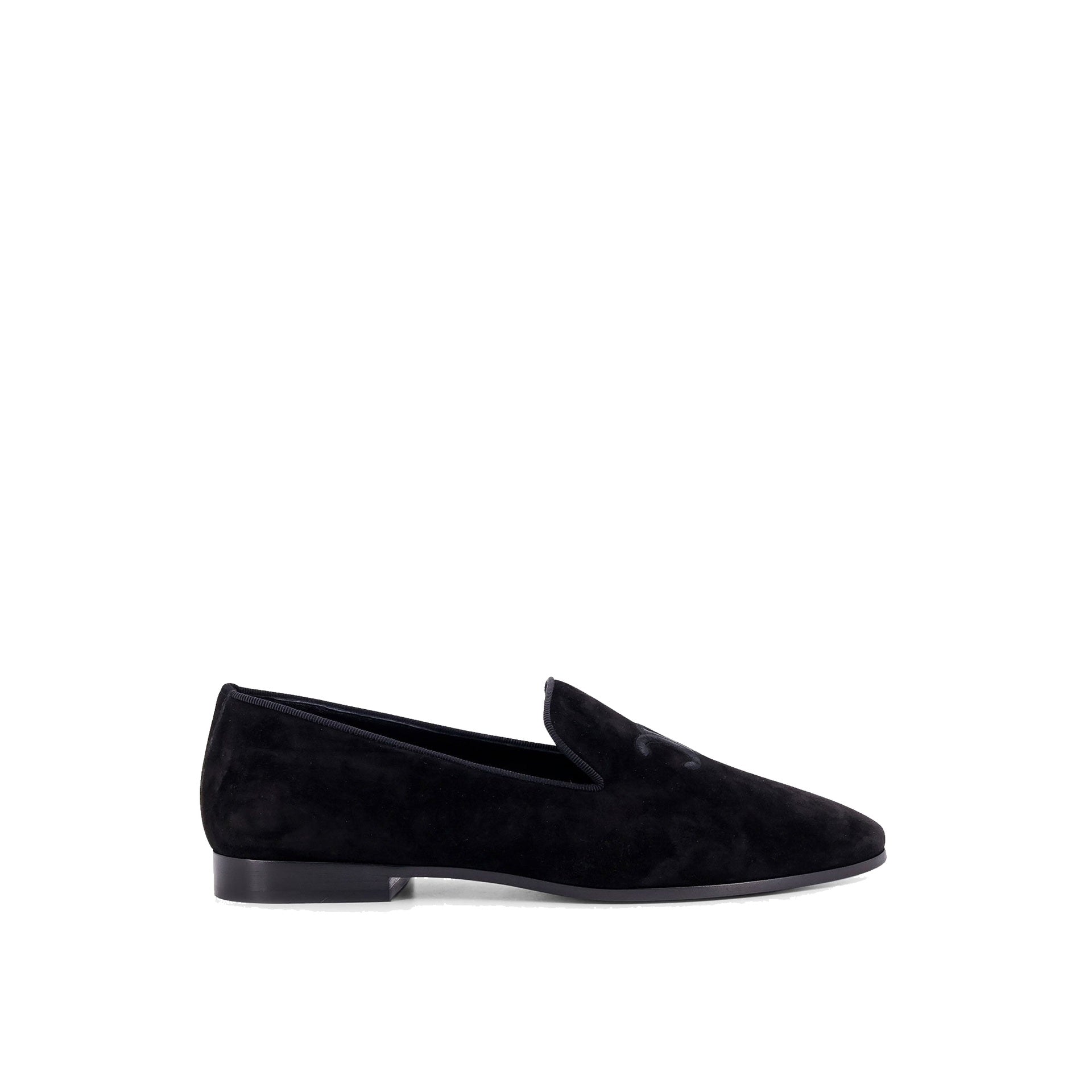 Celine Velvet Loafers With Embroidered Triomphe Logo