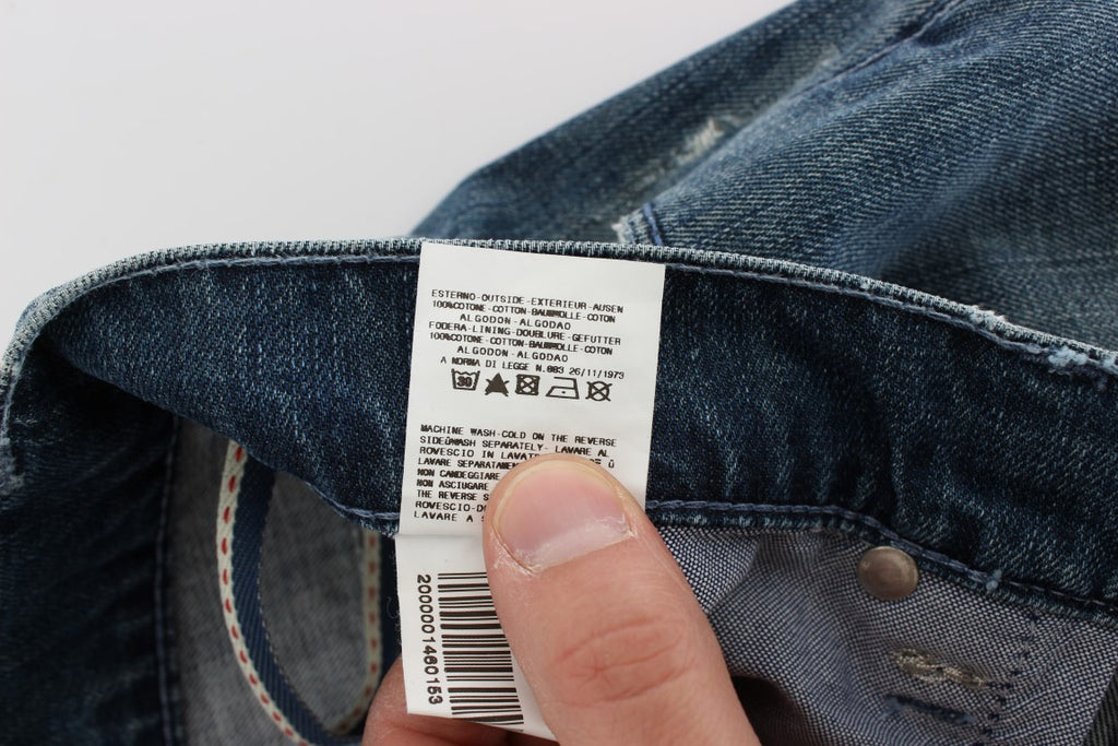 Acht Eleganter Regular Fit Blue Wash Denim
