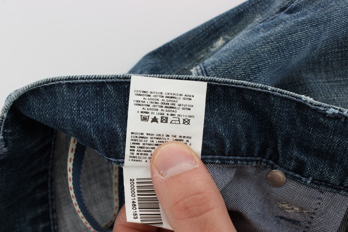 Acht Eleganter Regular Fit Blue Wash Denim