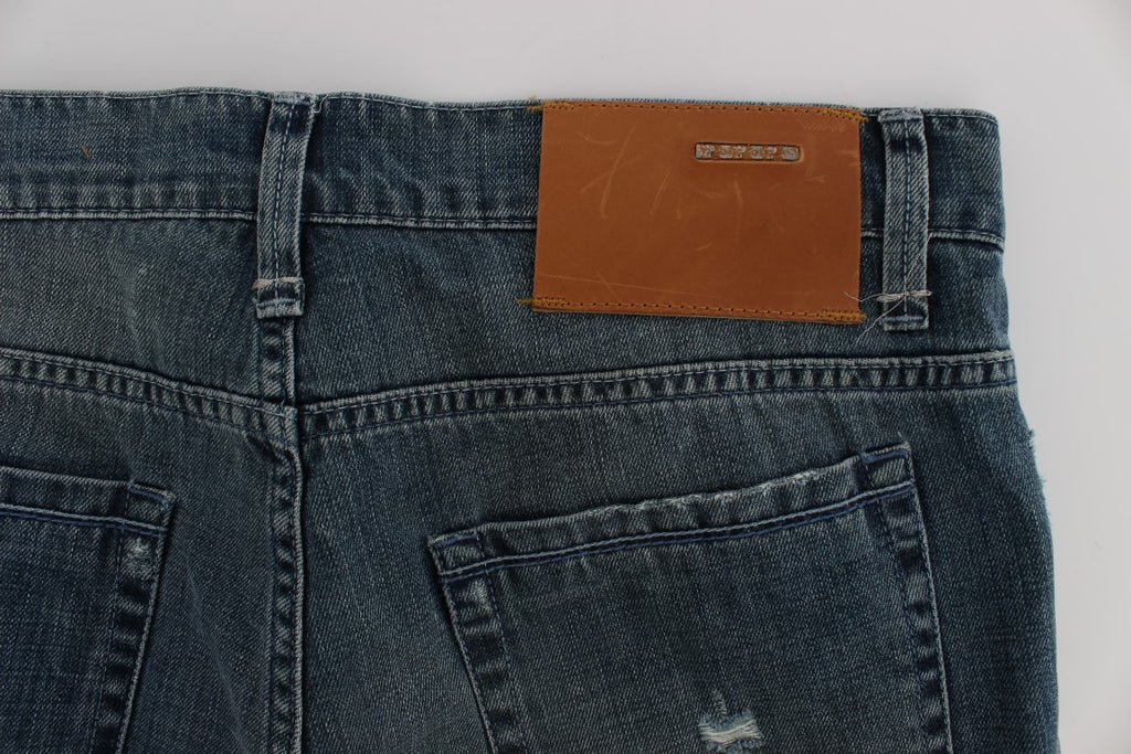 Acht Eleganter Regular Fit Blue Wash Denim