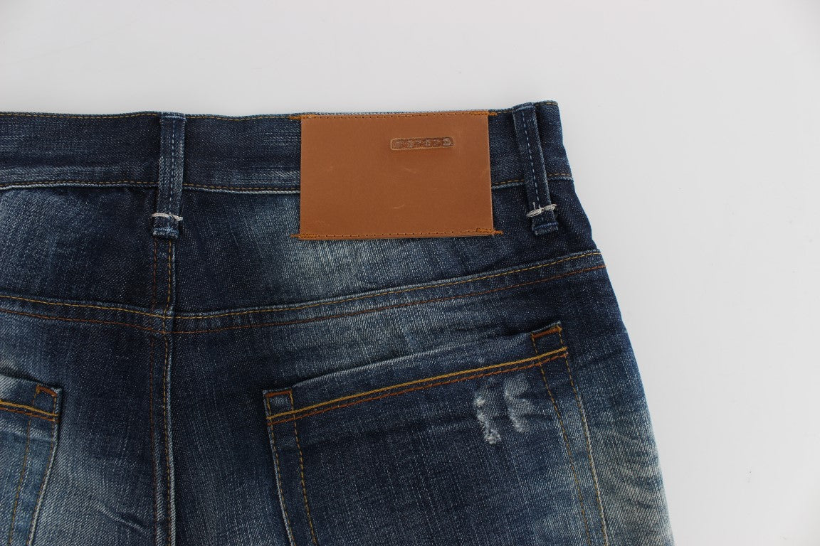 Acht Authentic Jeans in normaler Passform und blauer Waschung