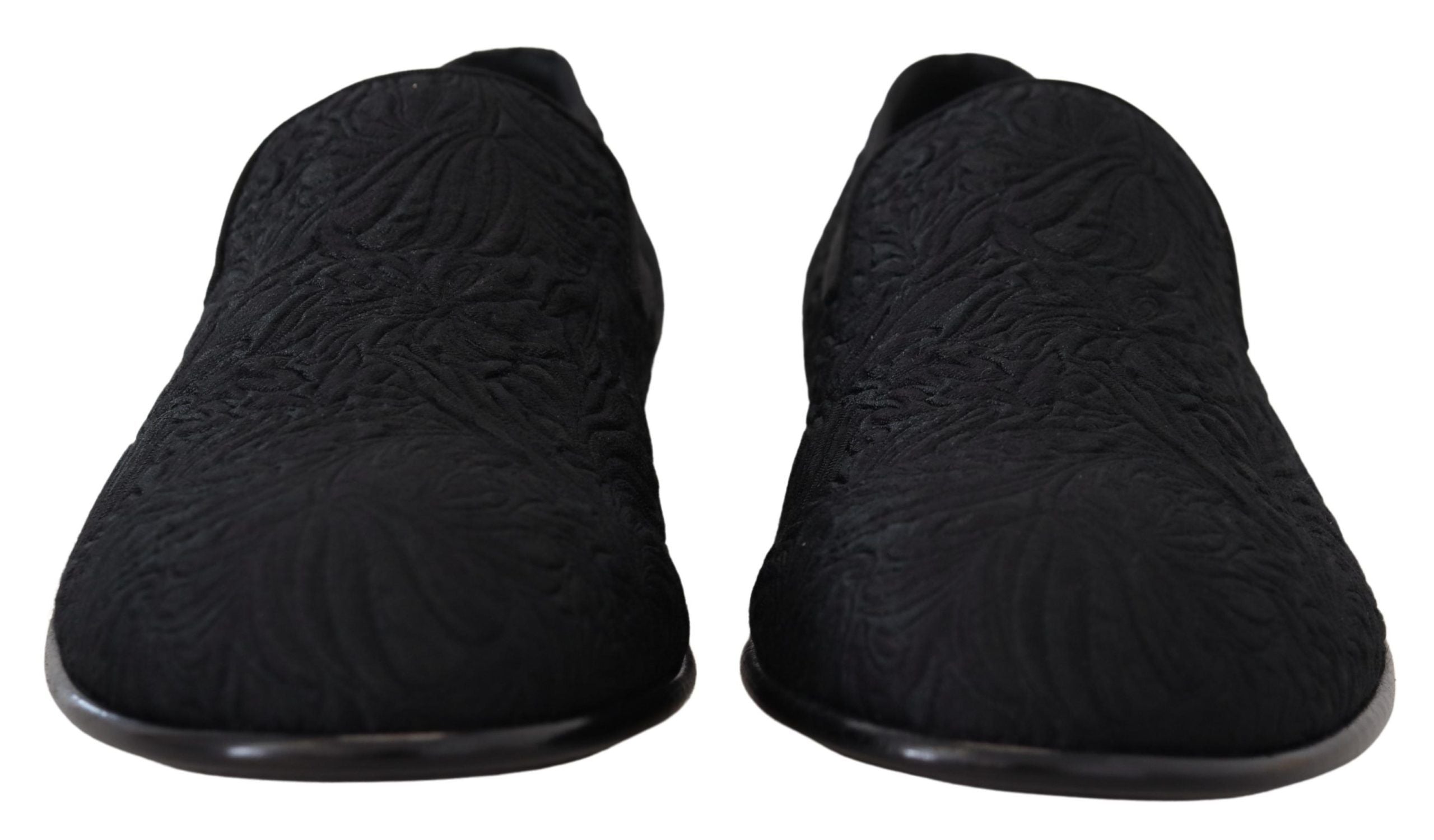 Dolce &amp; Gabbana – Elegante schwarze Jacquard-Loafer zum Hineinschlüpfen
