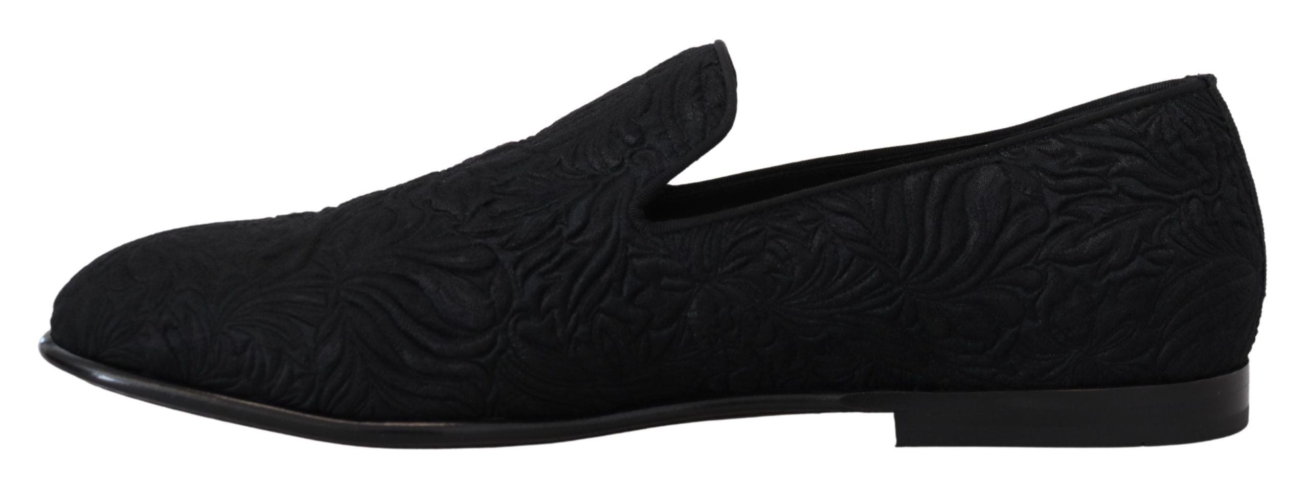 Dolce &amp; Gabbana – Elegante schwarze Jacquard-Loafer zum Hineinschlüpfen