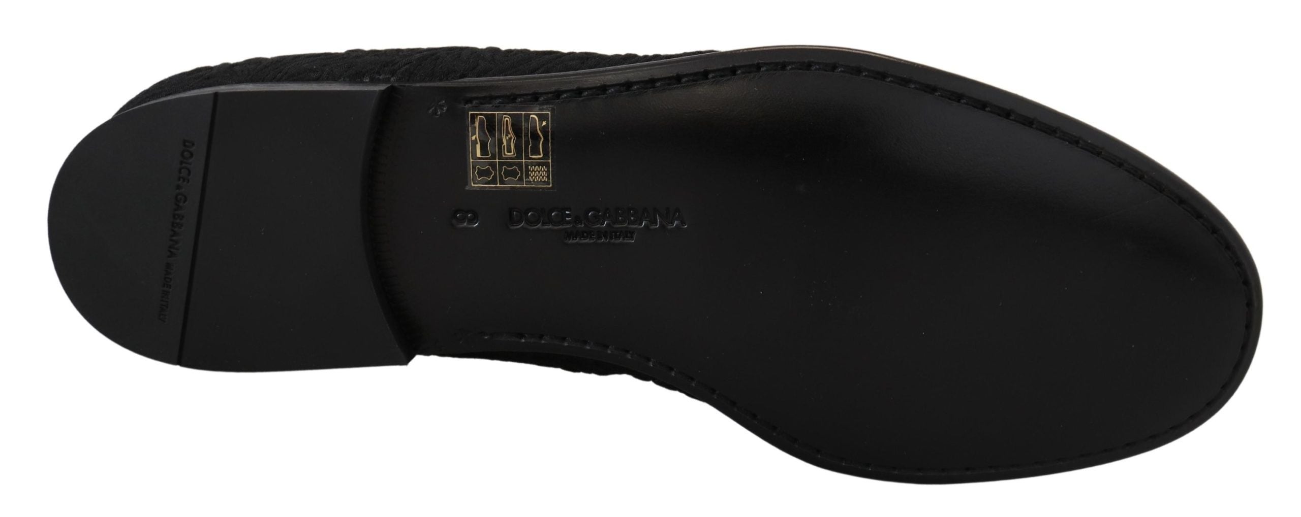 Dolce &amp; Gabbana – Elegante schwarze Jacquard-Loafer zum Hineinschlüpfen