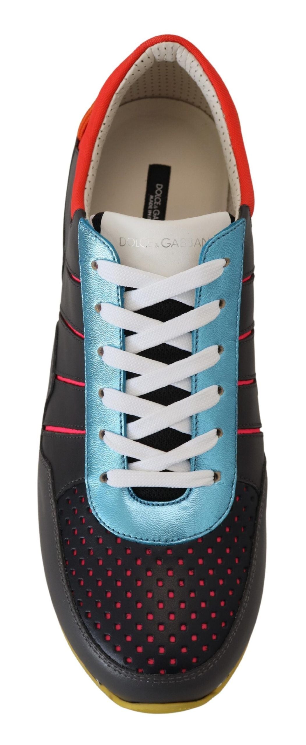 Dolce &amp; Gabbana Mehrfarbige Low-Top-Sneaker aus Ledermischung