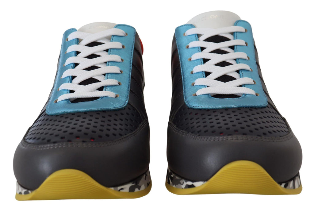 Dolce &amp; Gabbana Mehrfarbige Low-Top-Sneaker aus Ledermischung