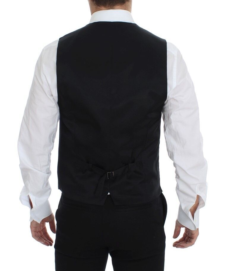 Dolce &amp; Gabbana Elegante formelle Weste aus grauer Wolle