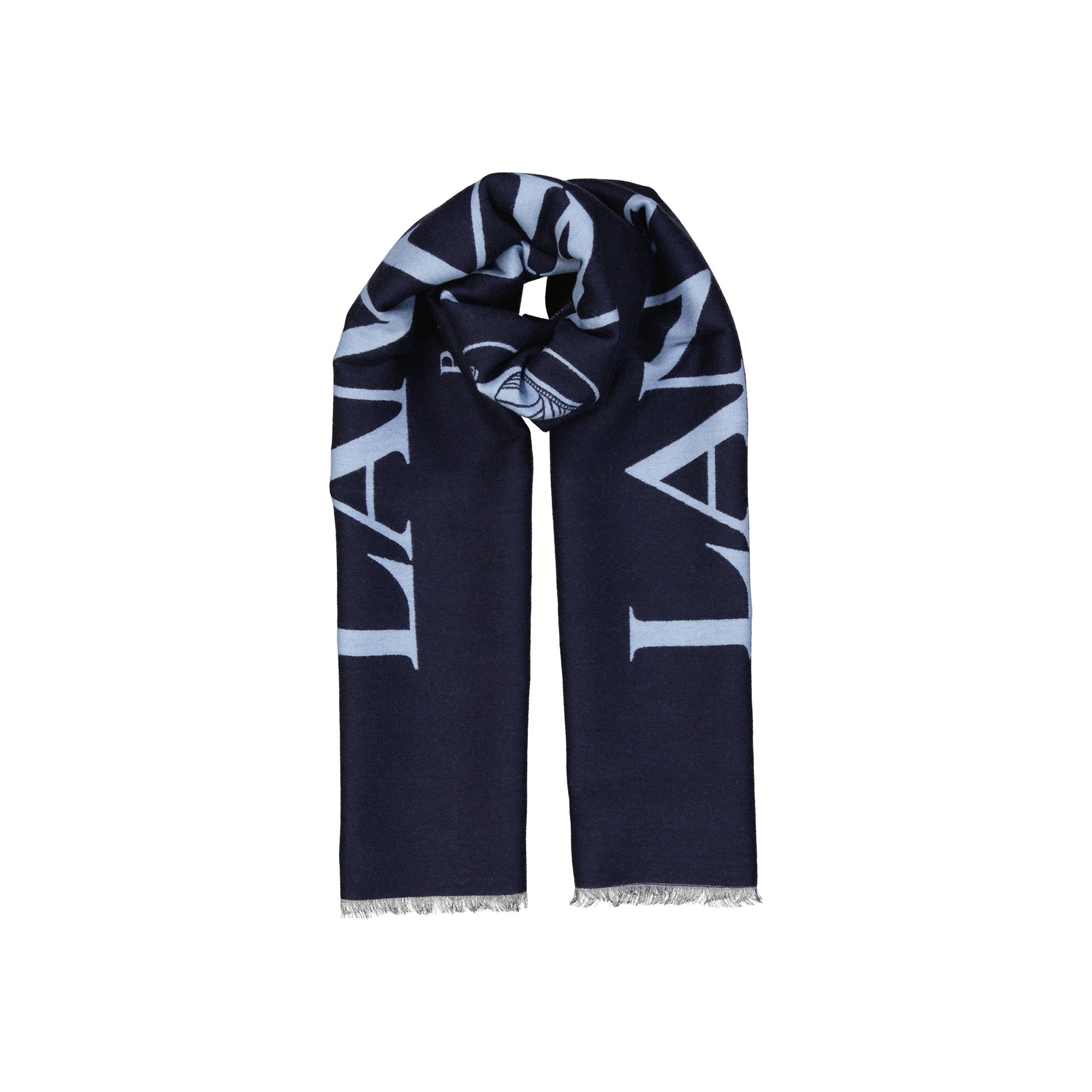 Lanvin Wool And Silk Logo Scarf