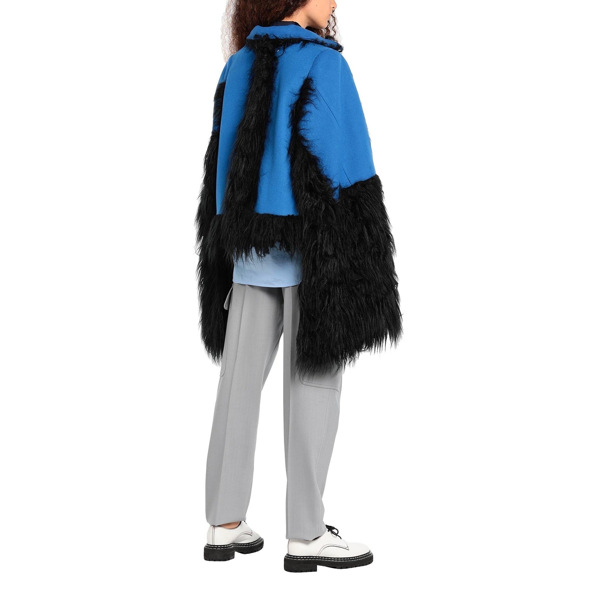 Maison Margiela Faux Fur Trimmed Cape Jacket