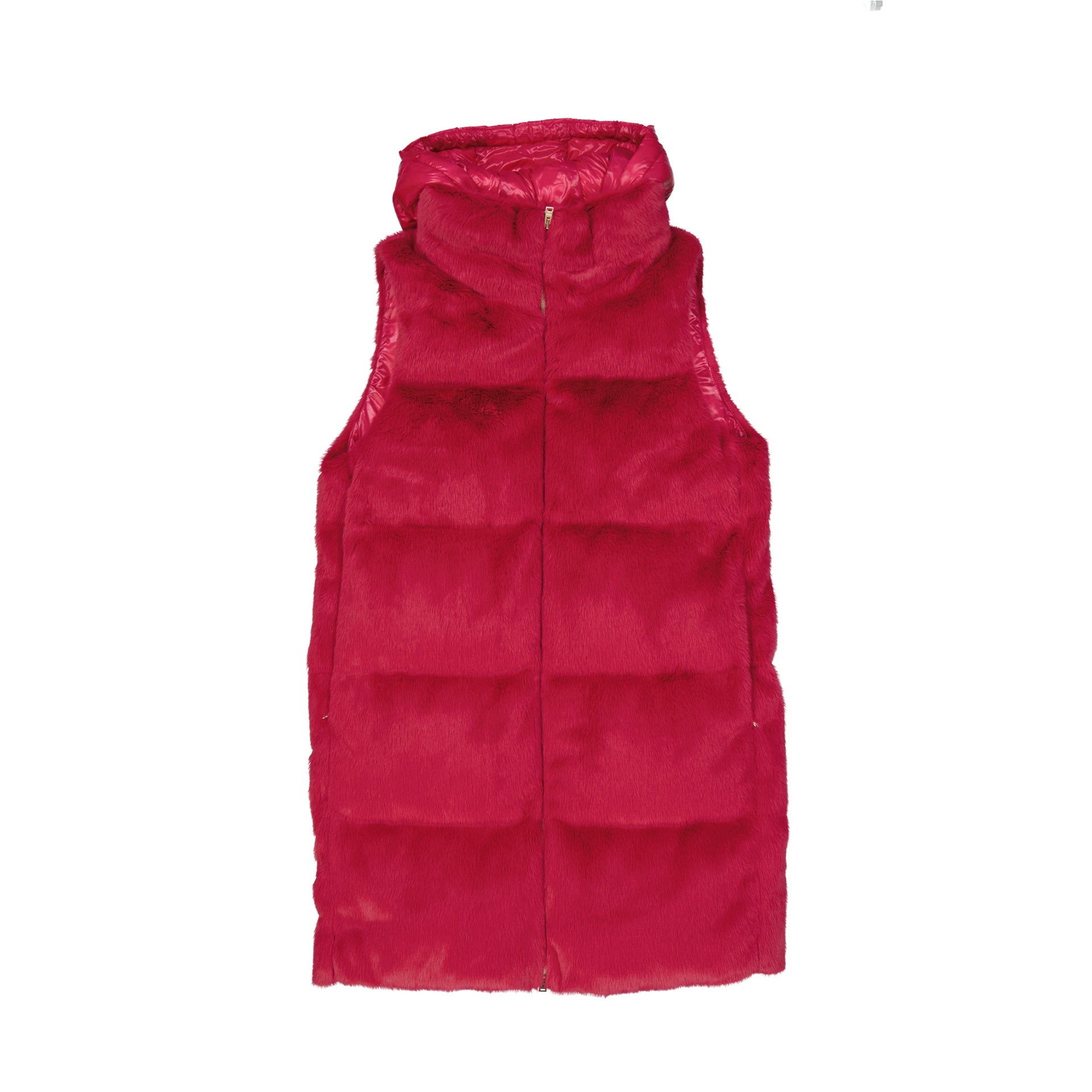 HERNO Padded Faux Fur Vest Coat