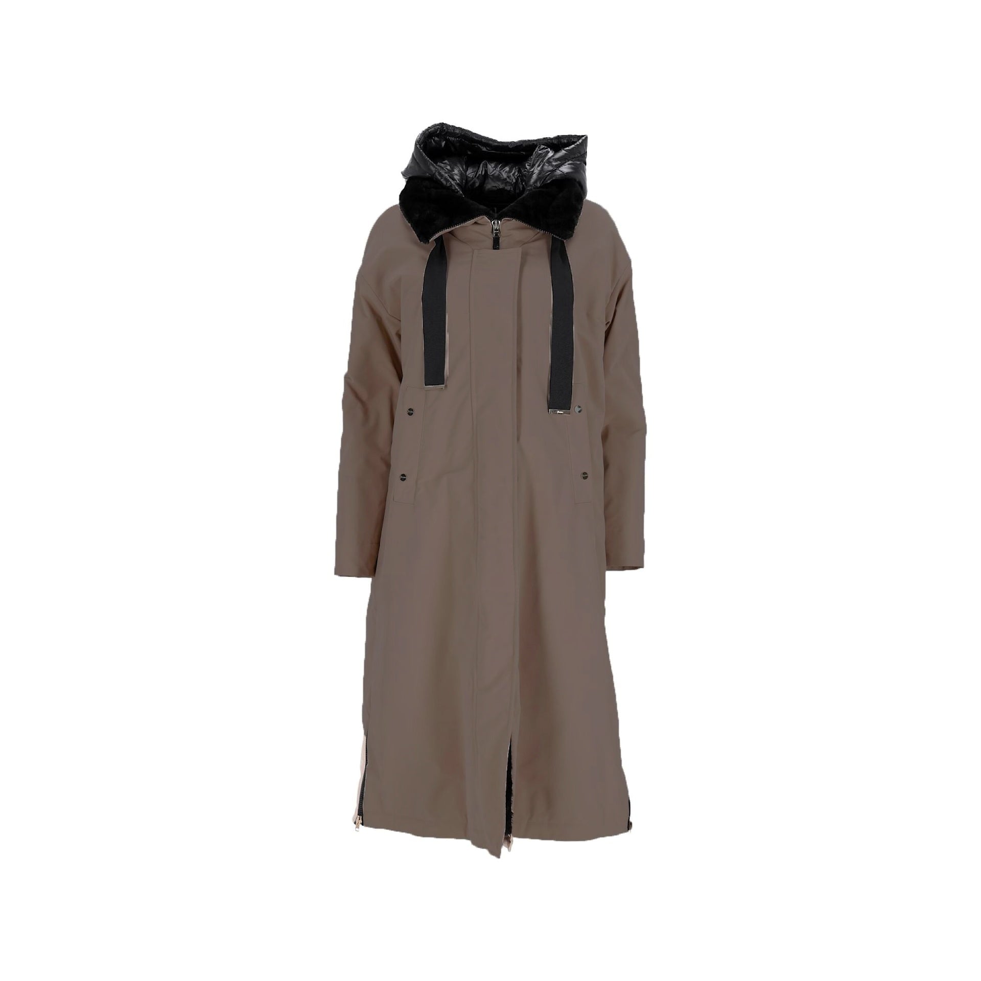 Herno Fur Lining Midi Parka Coat