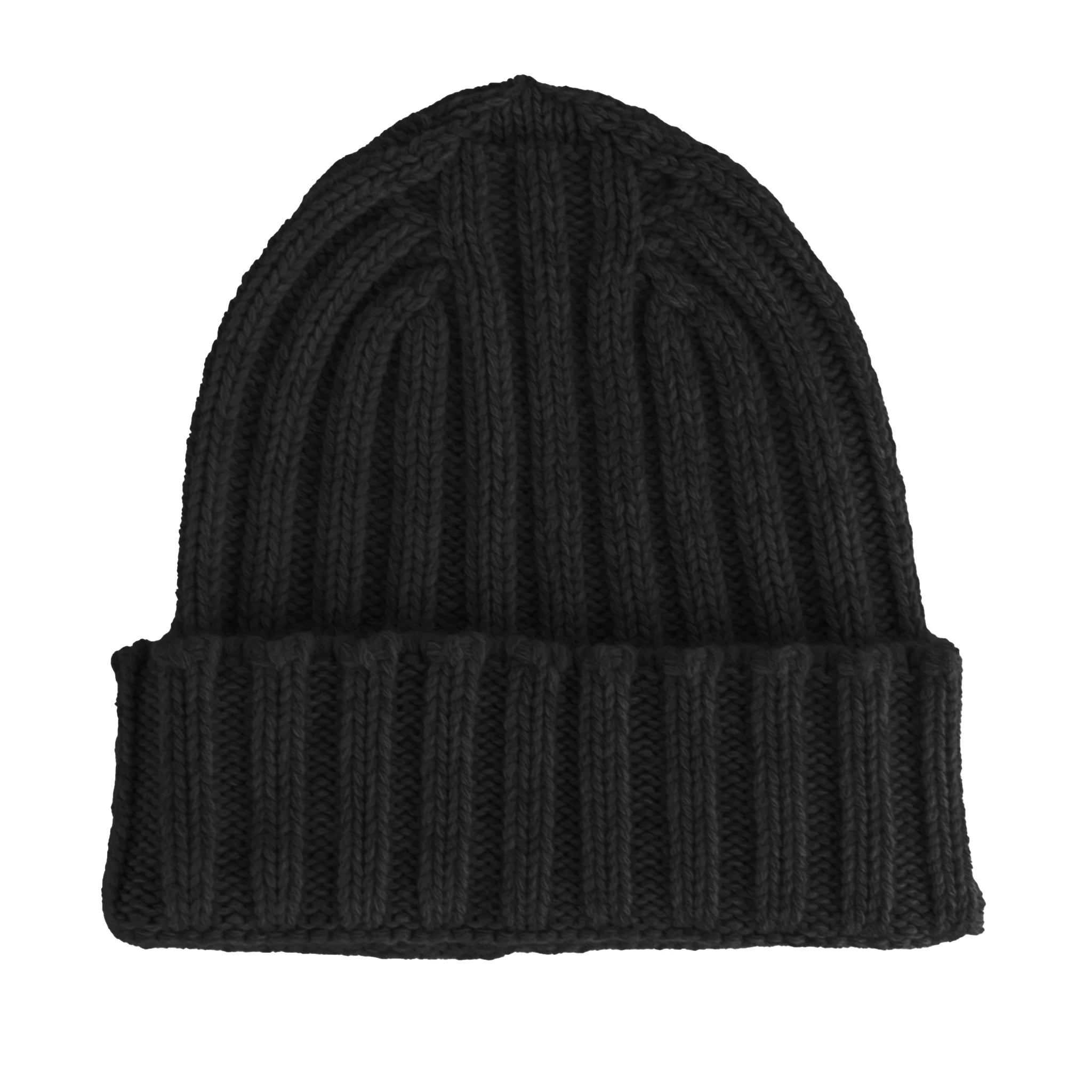 100% Cashmere Caps Black Unisex