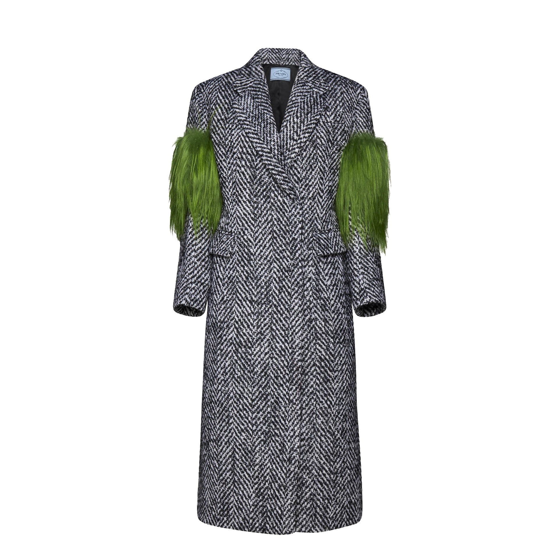 Prada Herringbone Wool Coat