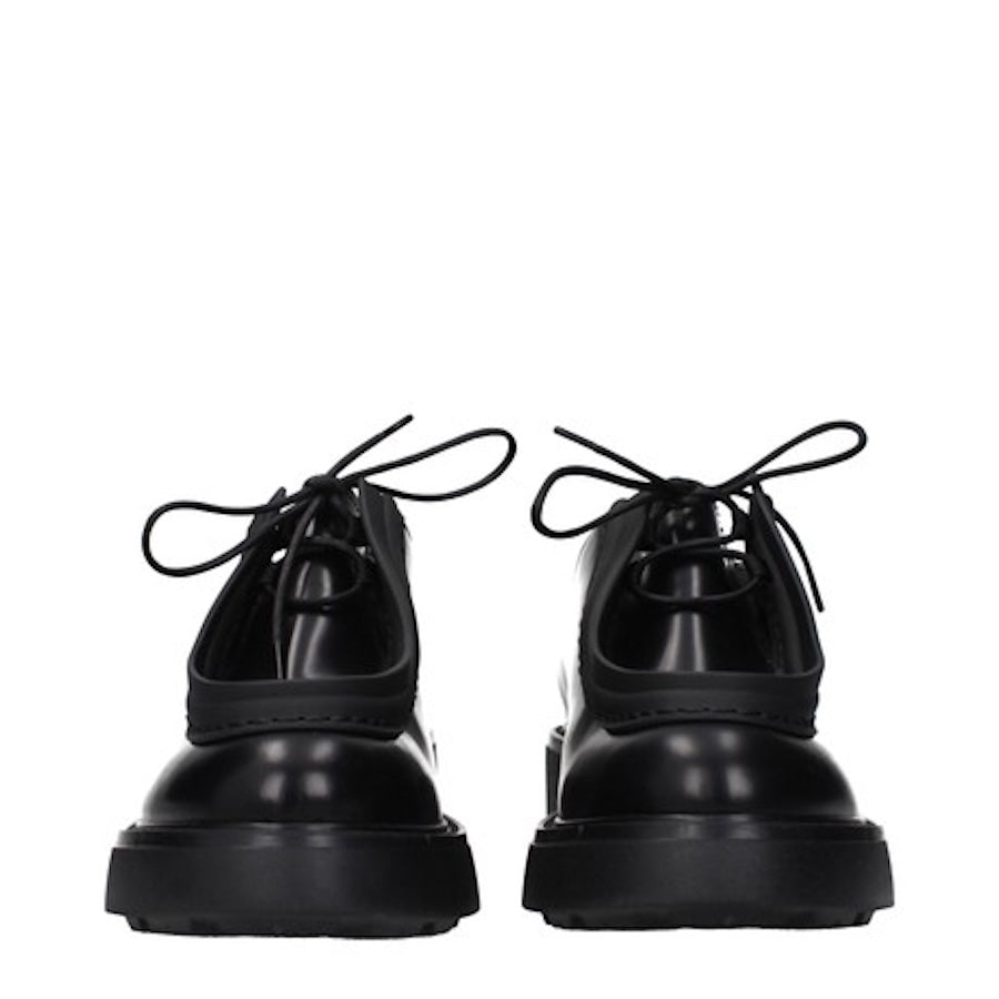 Prada Black Leather Oxfords And Derbies