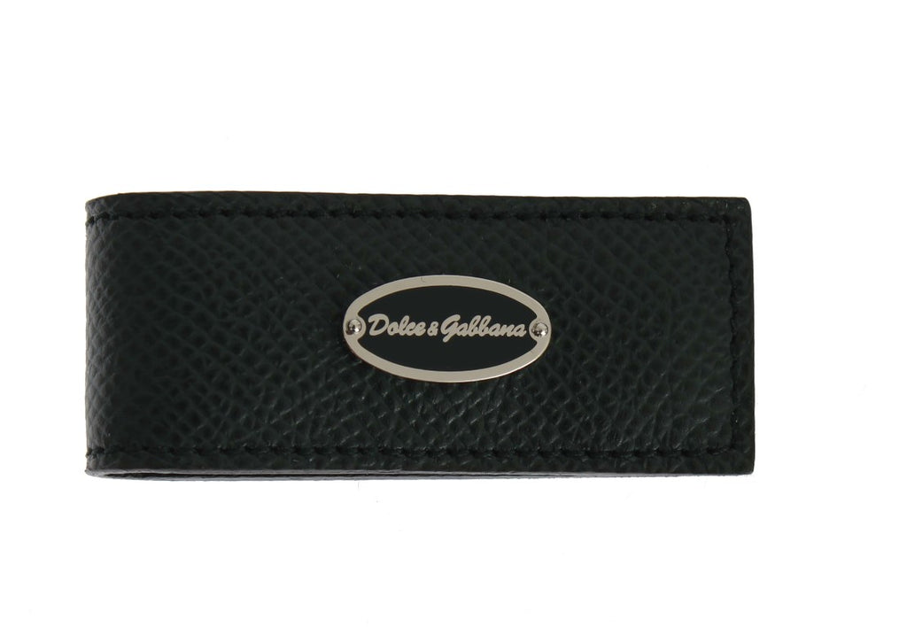 Dolce &amp; Gabbana Elegante Geldklammer aus grünem Leder