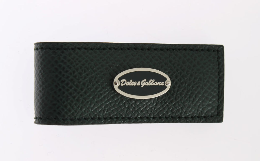 Dolce &amp; Gabbana Elegante Geldklammer aus grünem Leder