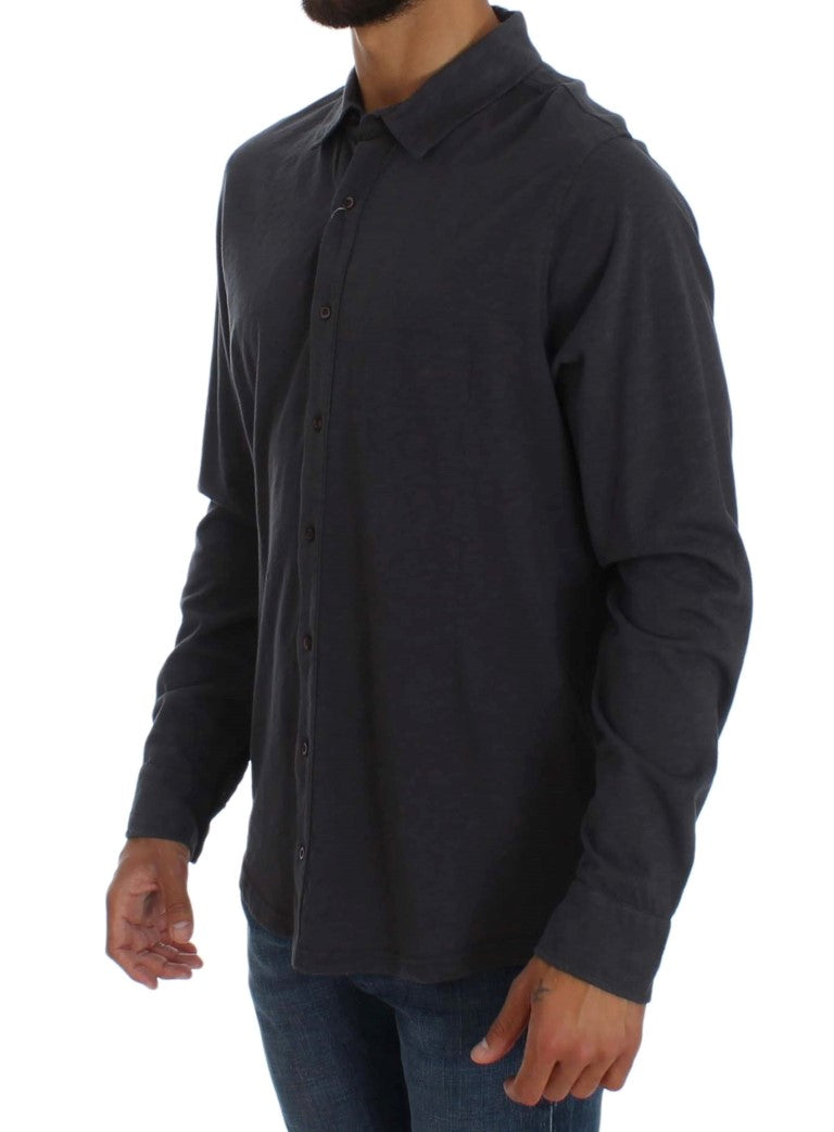 Alpha Massimo Rebecchi Sleek Grey Casual Baumwollhemd