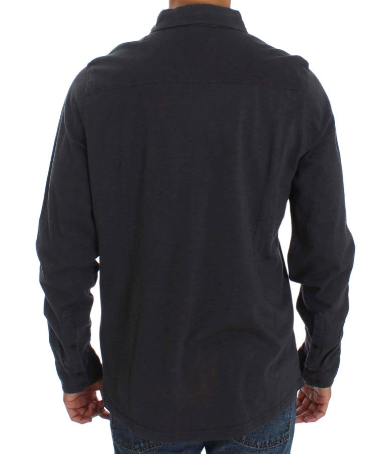 Alpha Massimo Rebecchi Sleek Grey Casual Baumwollhemd