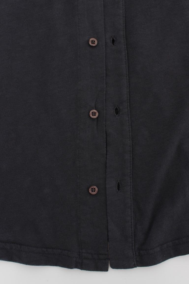 Alpha Massimo Rebecchi Sleek Grey Casual Baumwollhemd