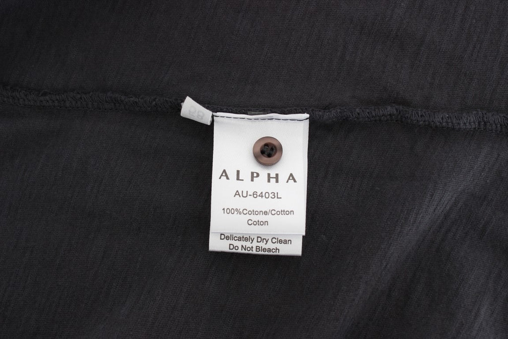 Alpha Massimo Rebecchi Sleek Grey Casual Baumwollhemd