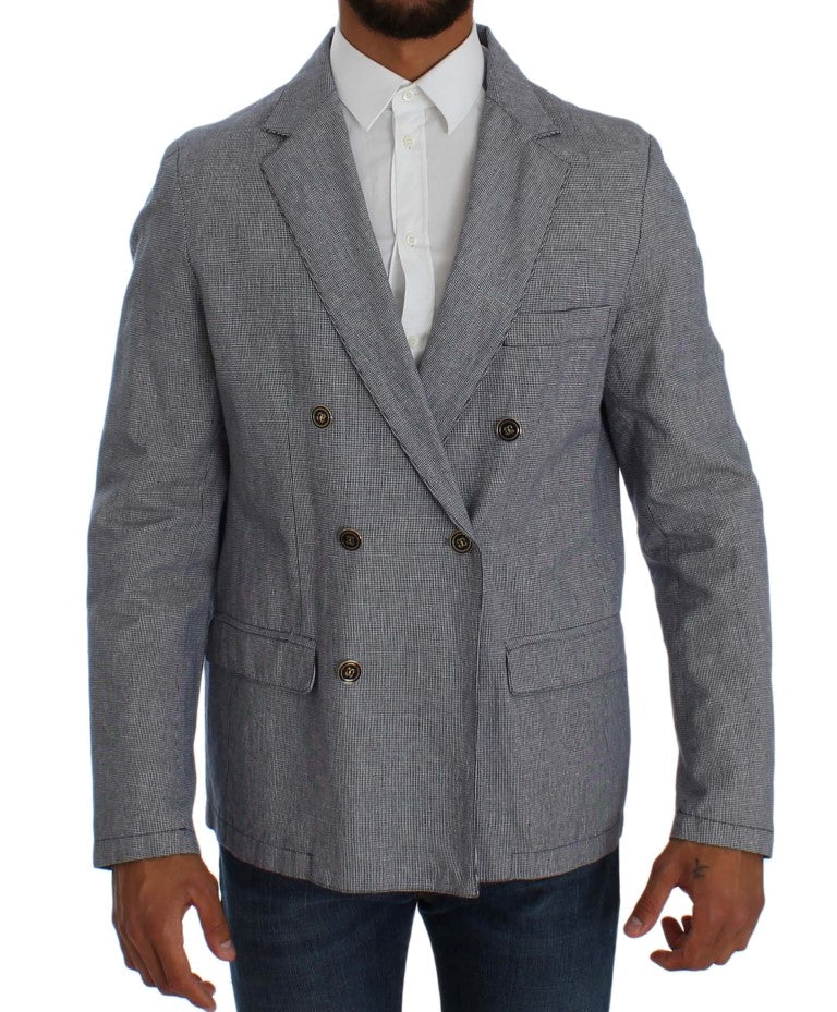 Master Coat Eleganter zweireihiger blauer Blazer