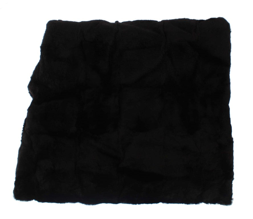 Dolce &amp; Gabbana Schicker schwarzer Wieselfell-Kapuzenschal