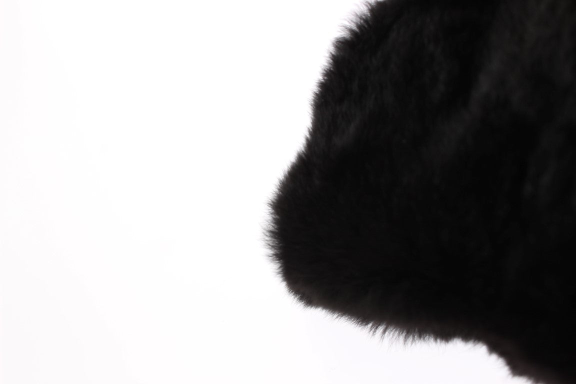 Dolce &amp; Gabbana Schicker schwarzer Wieselfell-Kapuzenschal