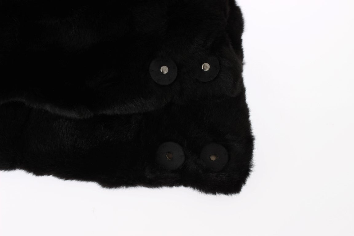 Dolce &amp; Gabbana Schicker schwarzer Wieselfell-Kapuzenschal