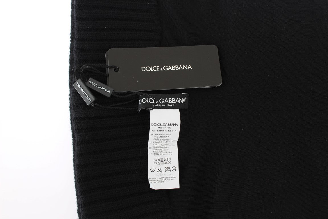 Dolce &amp; Gabbana – Eleganter schwarzer Kapuzenschal mit Pailletten